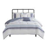 Madison Park Allegany Casual 5 Piece Jacquard Comforter Set MP10-7873 Blue