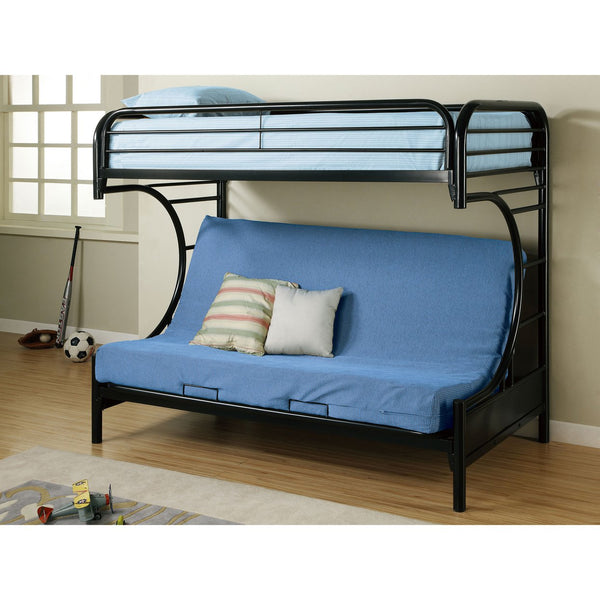 English Elm Kenston Twin/Futon Bunk Bed Metal Frame Black — Space-Saving Twin Over Full Sofa Converts to Bed B062P340725
