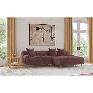 English Elm Amani Wine Red Corduroy Upholstered Ottoman – Plush Rectangular Footrest with Light Wood Legs, 51" Wide B062P299784