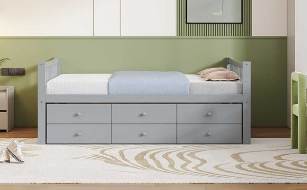 English Elm Full Size Daybed with Trundle Twin Pullout and Three Storage Drawers for Guest Rooms LP100341AAE