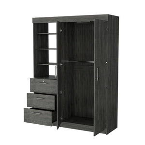 English Elm Nuvo Mid-century Oak Double Door Storage Cabinet with Hairpin Legs and Bottom Drawer B128S00228