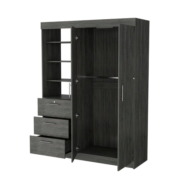 English Elm Nuvo Mid-century Oak Double Door Storage Cabinet with Hairpin Legs and Bottom Drawer B128S00228