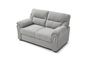 English Elm Hamilton Love Seat with Chenille Upholstery, Nailhead Trim and Pillow Arms for Classic Comfort Gray 33 L x 61 W x 23 H B078P349534