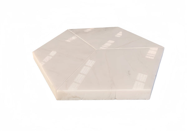 English Elm Hexagon Marble Tile: Snow Mountain White Natural Stone For Luxurious Walls & Floors, 12 Pcs Box W1696P262341