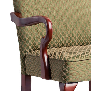 English Elm DeLaney Hardwood Gooseneck Arm Chair with Jacquard Diamond Fabric, High Back Comfort & Durable Build Green B050P229955