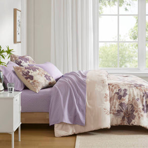 English Elm Floral Comforter Set With Hypoallergenic Sheets In Taupe - Elegant Layering For Cozy Bedrooms! B035P266689
