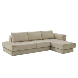 English Elm L-shaped Chenille Sectional Sofa with Deep Modular Seating and Layered Cushion Comfort Brown N763S000090D