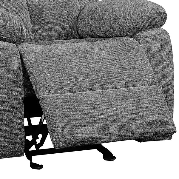 English Elm Kalen Gray Chenille Glider Recliner with Pocket Coil Support, Tufted Back, Pillow-Top Arms, Durable Frame B2726P253089