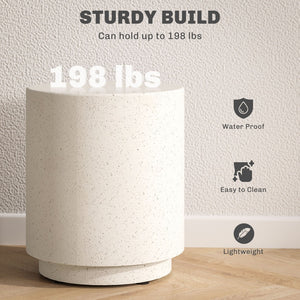 English Elm Nordic Cylindrical Side Table Imitation Concrete Ore Powder Build for Indoor Outdoor Use T3971P406034