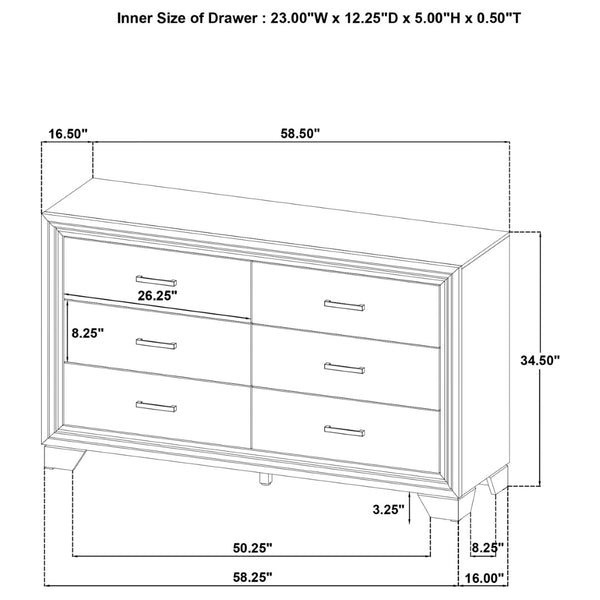 English Elm Mckee Queen Bedroom Set White Panel Bed Dresser Nightstand Mirror Four Piece Suite B062S01774