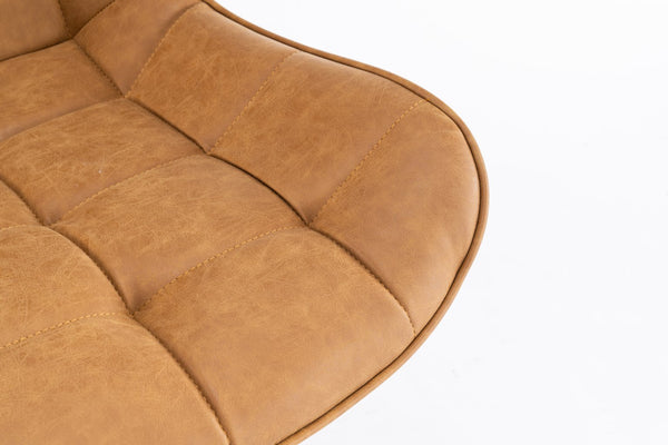 English Elm Mid-Century Modern Swivel Accent Chair Set Of 2 - Stylish, Durable Faux Leather Dining Chairs, Brown T3903P405996