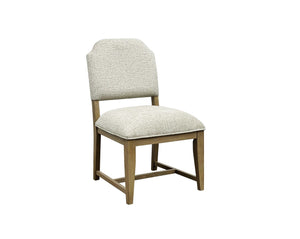 English Elm Upholstered Chair with Hickory Veneer Cashew Finish, Polyester Fabric Comfort, Stylish Backrest Light Tan 44 L x 24.75 W x 17 H B2699P383809