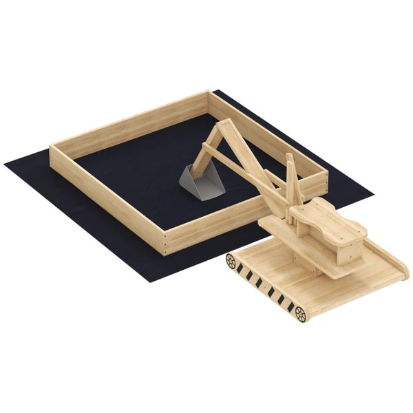 English Elm Kids Outdoor Wooden Sandbox with Rotating Digger Arm Fir Wood Backyard Play Set T3971P486881
