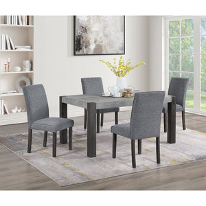 English Elm MARCIA Grey Dining Chairs Kit of 2 – Solid Wood & MDF Construction, Durable Grey Finish, Easy-Clean Upholstery B201P347298