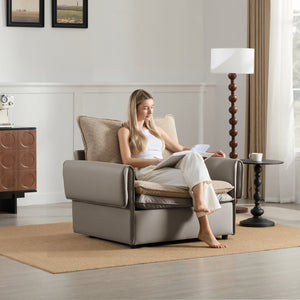 English Elm Modern Oversized Armchair - Stylish Accent Chair With Dual-Sided Upholstery For Living Spaces W2997P294039