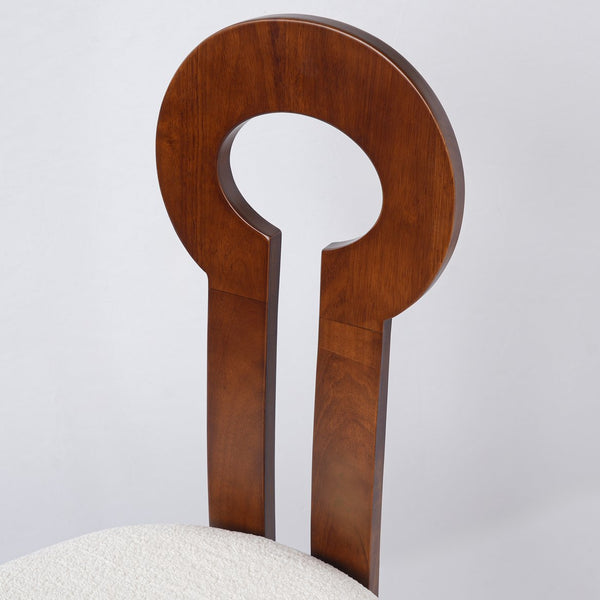 English Elm Vintage Rubber Solid Wood Dining Chair Set of 2 — Plush Berber Fleece Upholstery, Water & Stain Resistant, 280 lb Capacity Natural,White W1535P281510