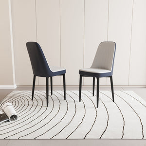 English Elm A Set Of 2 Modern Dining Chairs In White & Blue - Stylish Pu Leather, Ergonomic Comfort, Versatile Use W2189P168414