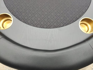 English Elm Ino Oval Poker Table Top Waterproof Felt Surface with Leatherette Rail and Cup Holders W2748P202110