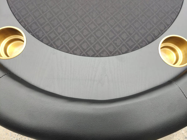 English Elm Ino Oval Poker Table Top Waterproof Felt Surface with Leatherette Rail and Cup Holders W2748P202110