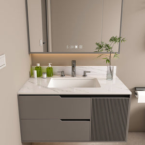 English Elm 37 Inch Marble Vanity Top – Elegant Bianco Carrara Stone With Undermount Sink & Pre-Drilled Holes W2700P194075