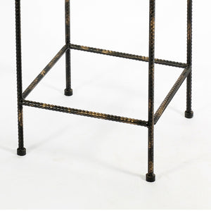 English Elm 26.18" Large Celtic Clover Square Plant Stand — Black/Gold Cast Metal, Durable Powder-Coat Finish, Fully Assembled 26.18" B072115985