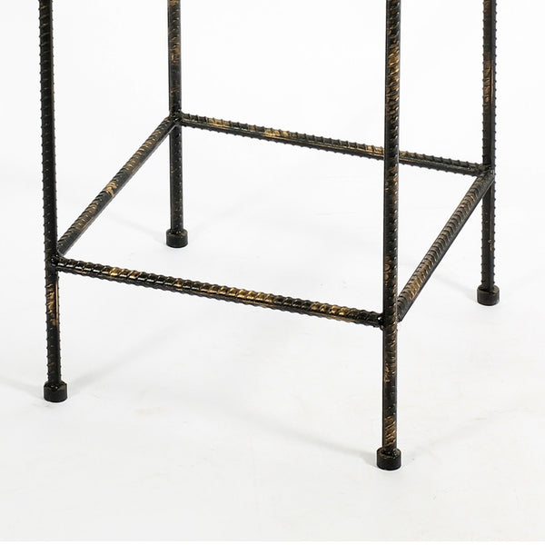 English Elm 26.18" Large Celtic Clover Square Plant Stand — Black/Gold Cast Metal, Durable Powder-Coat Finish, Fully Assembled 26.18" B072115985