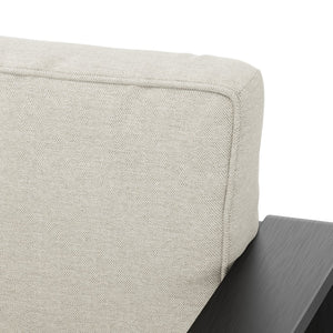 English Elm Christopher Knight Home® - MAYA 4pc Outdoor Patio Aluminum Chat Set in Matte Black with Plush Beige UV-Resistant Cushions, Glass Top MAYA4PCSETBG