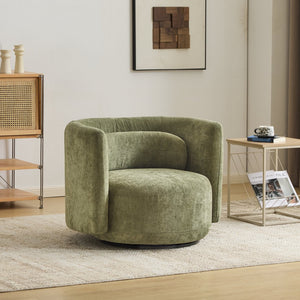 English Elm Christopher Knight Home® - Swivel Contemporary Accent Armchair with Lumbar Pillow, 360° Rotation, Metal Base Durability Green 37.75 L x 33.75 W x 26.5 H N776P368491G
