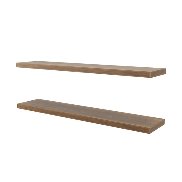 English Elm Walnut Floating Shelf Melamine Set of 1 — 47.3" Wide Bracket-Free Wall Shelf, Sturdy Walnut Finish Elegance B062P380034