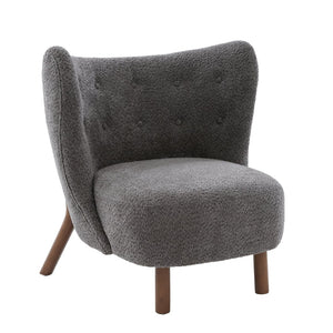 English Elm Swivel Club Chair Barrel Back Faux Leather 360 Degree Turn Living Room Accent Dark Grey N776P246078D