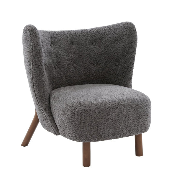English Elm Swivel Club Chair Barrel Back Faux Leather 360 Degree Turn Living Room Accent Dark Grey N776P246078D