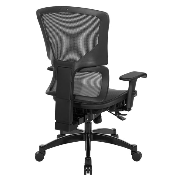 OSP Home Furnishings Big Tall Ergonomic Manager Chair with Lumbar Support Breathable Mesh Seat for Office 639-T11763