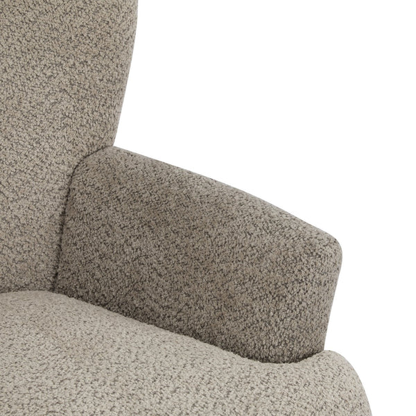 English Elm Christopher Knight Home® - Gerald Boucle Upholstered Club Chair with Tapered Birch Legs, Tonal Piping and Cozy Texture Black,Light Brown 32.25 L x 27.75 W x 20.75 H N776P243710D