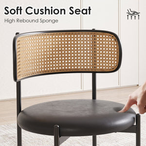 English Elm Adjustable Swivel Barstools Set of 2 Pu Leather Industrial Mid-century Kitchen Island Seating T3623P433757