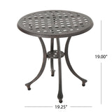 Christopher Knight Home® - Noble House - Lola Outdoor 19" Bronze Finished Cast Aluminum Side Table