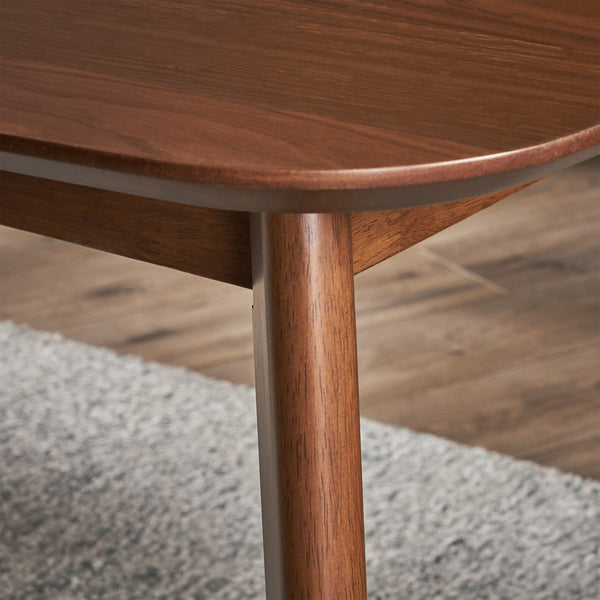 English Elm Christopher Knight Home® - DINING Mid-Century Solid Wood & Faux Wood Top Table with Rubberwood Legs, Sleek Rounded Edge Design Walnut 58907.00