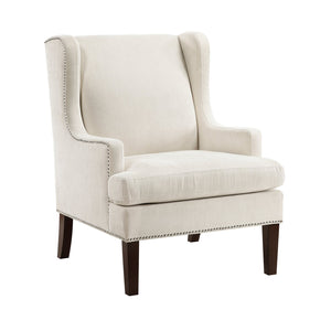 English Elm 1Pc Stylish Beige Accent Chair With Foam Cushion, Nailhead Trim - Perfect For Living Rooms & More! B011P287703