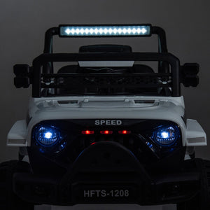 English Elm 12v Kids Electric Ride on Truck with Parental Remote Four Wheel Suspension and Led Lights White W1578P187457