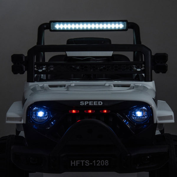 English Elm 12v Kids Electric Ride on Truck with Parental Remote Four Wheel Suspension and Led Lights White W1578P187457