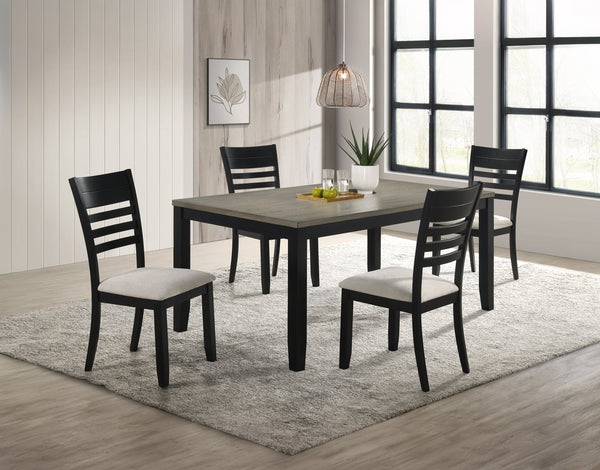 English Elm 1pc Rectangular Wood Dining Table 36x72x30.5" Sturdy Base Modern Contemporary Design for Entertaining Black,Brown+Tan 42.5 L x 74 W x 10.5 H B011P264142