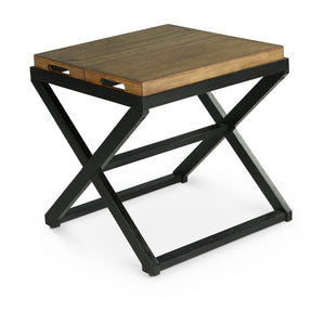 English Elm Steve Silver - Topeka Transitional 3-Piece Wood Table Set in Brown Walnut & Ebony Finish — Cocktail, End, Chairside Elegance B081S00421