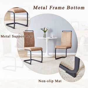 English Elm Table and Chair Set Seats 10 with Marble Mdf Top Brown Fabric Dining Chairs W1151S04402