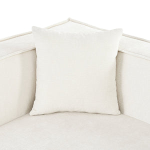 English Elm U_Style Modern Sectional Sofa with Curved Design, Luxurious Chenille Upholstery, Foam+Pocket Spring Comfort Beige WY000417AAA