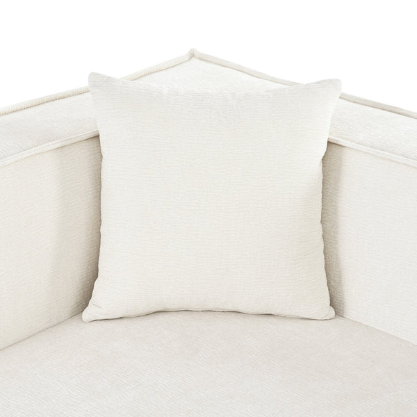 English Elm U_Style Modern Sectional Sofa with Curved Design, Luxurious Chenille Upholstery, Foam+Pocket Spring Comfort Beige WY000417AAA