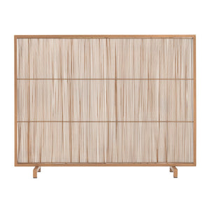 English Elm Willow Iron Fireplace Screen Powder Coated Vertical Bar Grid for Modern Interiors Golden N775P386927G