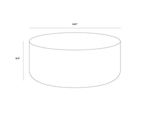 Sunpan Diaz Coffee Table - Stylish Drum Design with Unique Concrete Finish for Modern Indoor and Outdoor Spaces Marble Look / Antique Brass