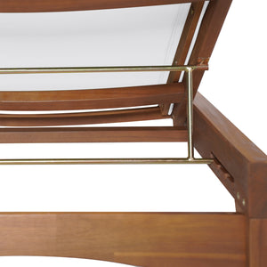 English Elm Christopher Knight Home® - OUTDOOR Chaise Lounge with Acacia Wood Frame and Breathable Mesh Seating for Durable Outdoor Comfort White+Natural 63.5 L x 31.25 W x 6 H N776P286344B