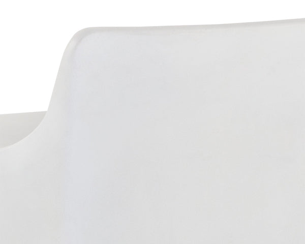 Sunpan Ledger Stool - Contemporary Sculpted Design in Sealed Concrete for Indoor and Covered Outdoor Spaces White