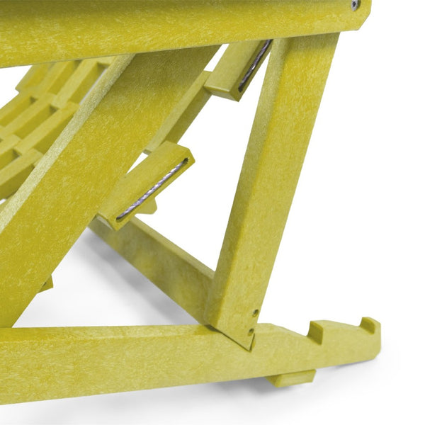 English Elm Pinecrest Outdoor Folding Lounge Chair Recycled Hdpe Reclining Patio Seat with Cushion Yellow B2745P409697