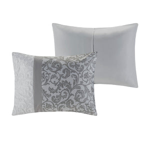 English Elm Embroidered 8-Piece Comforter Set In Serene Grey For King Beds – Cozy Microfiber With Elegant Accents B03594922